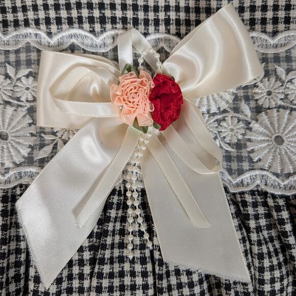 Vintage Mimi Fashion USA Girls Gingham Dress with Matching Bonnet Size 10 - Picture 9 of 13